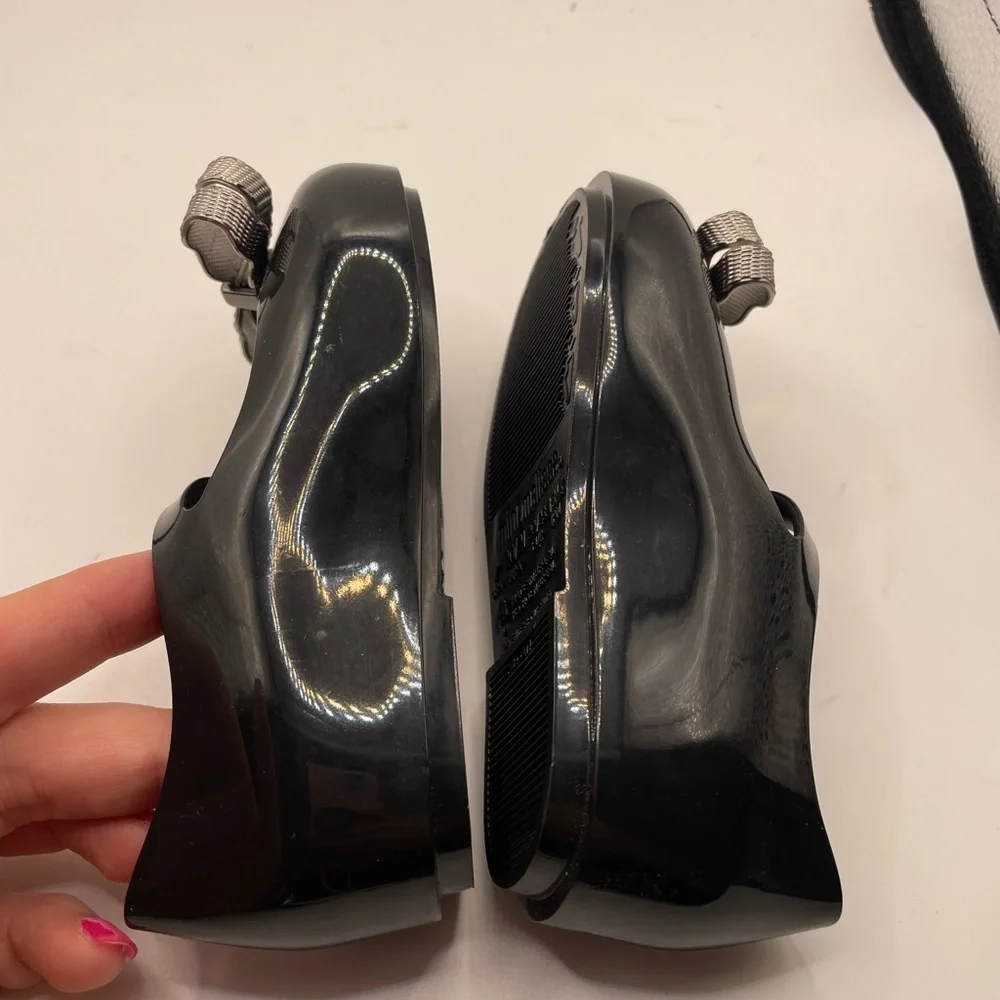 Mini Melissa girls black jelly flats size 7C